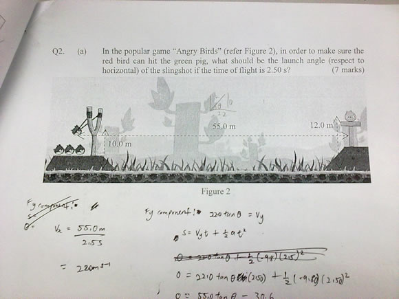 Angry Birds : Test de physique